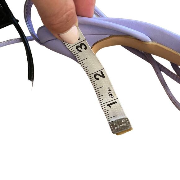 Lot of 2 Olivia Fargiano Heels Square Toe Strappy Lace Up Black and Purple 8 - Picture 8 of 8